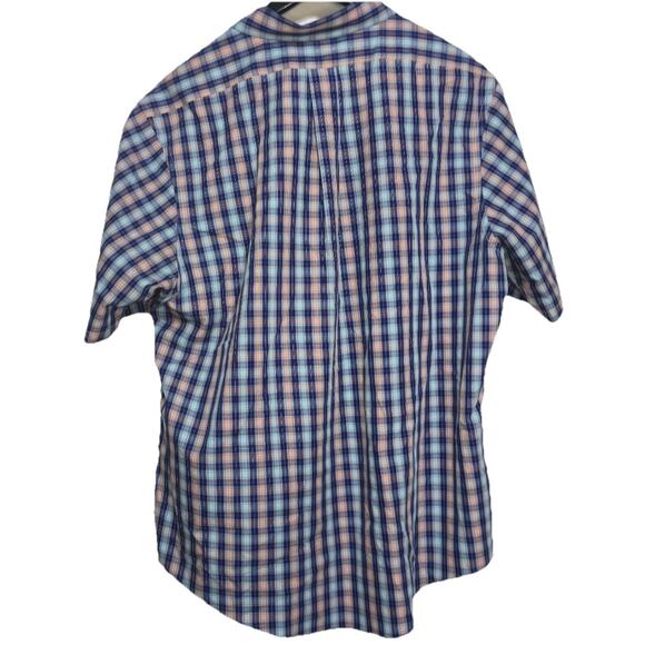 Brooks Brothers Shirt Mens 2XL Blue Regular Fit Plaid Short Sleeve - Picture 2 of 4